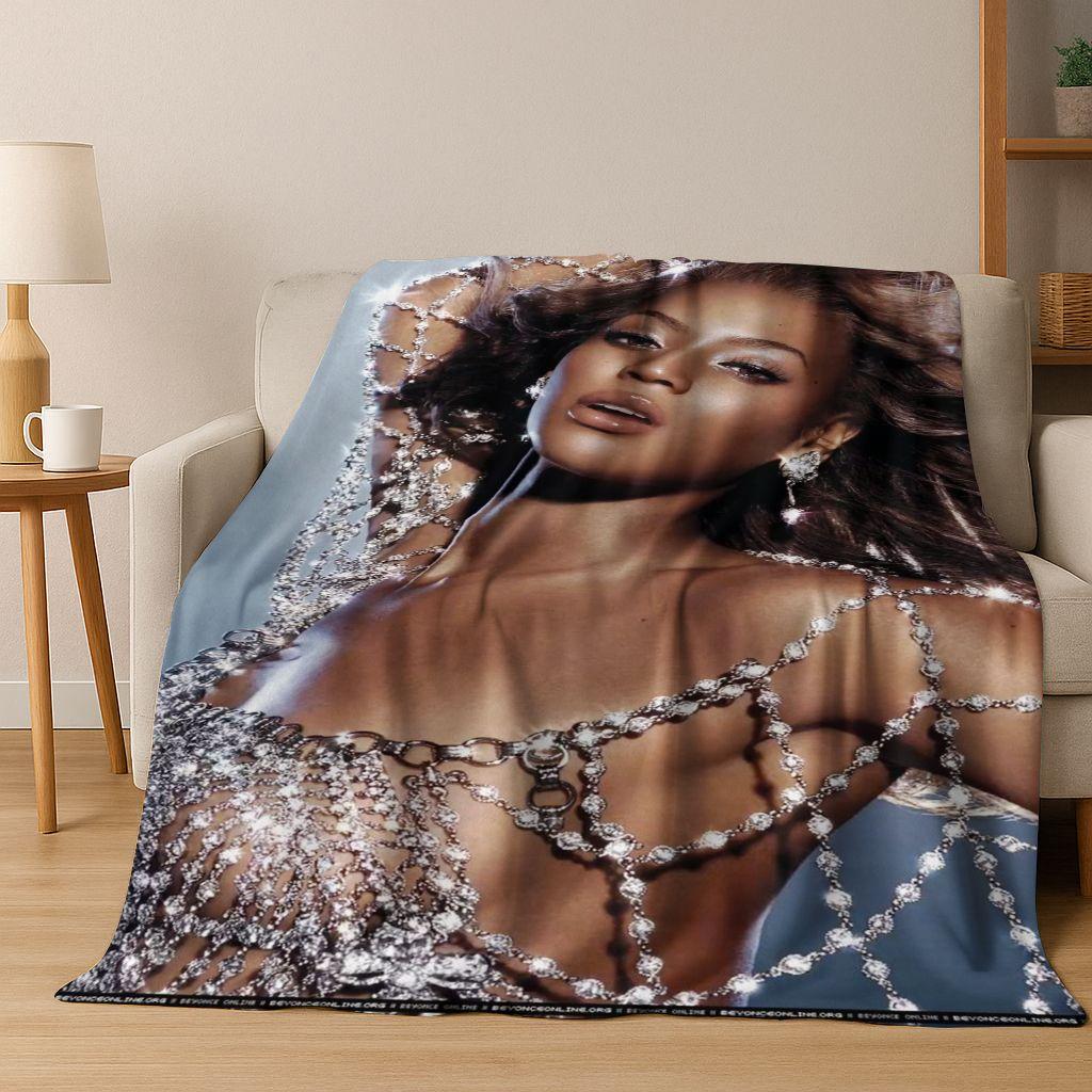 Moderne Popmusik Beyonce Kunst Flanelldecke, Gemütliche Weiche Überwurfdecke für Zuhause Schlafzimmer Bett Sofa Picknick Büro Abdeckung Geschenk Kind