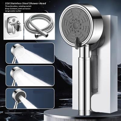 New SUS316 Stainless Steel 3 Mode Handheld Shower Head High Pressure Water Saving Sprayer Nozzle Rainfall Bathroom Accessories