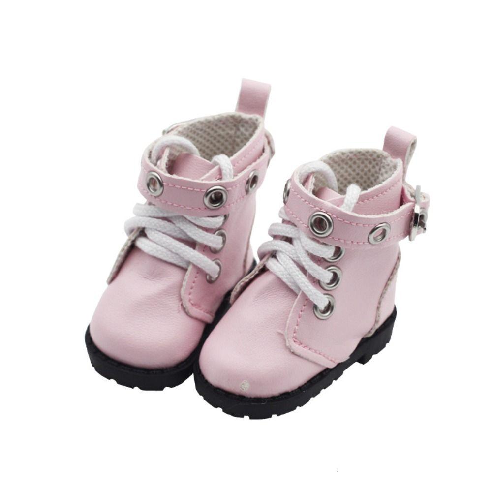1 Pair PU Leather 20cm Cotton Doll Shoes Casual Wear 20cm Doll Leather Boots  Kids Gifts