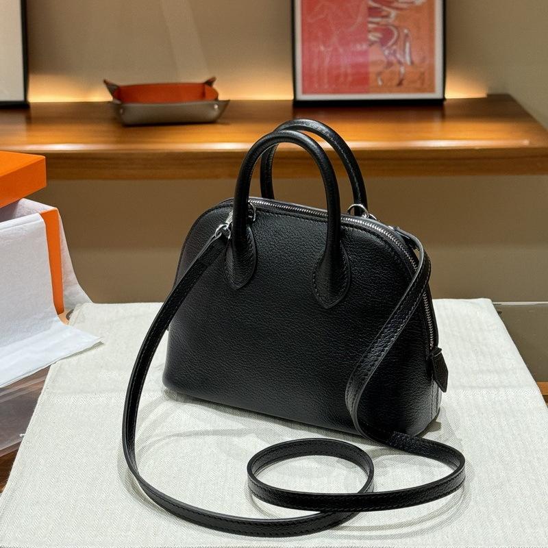 2026 new leather women's bag first layer cowhide method sheep pattern mini shell bag bowling ball portable oblique span women's bag
