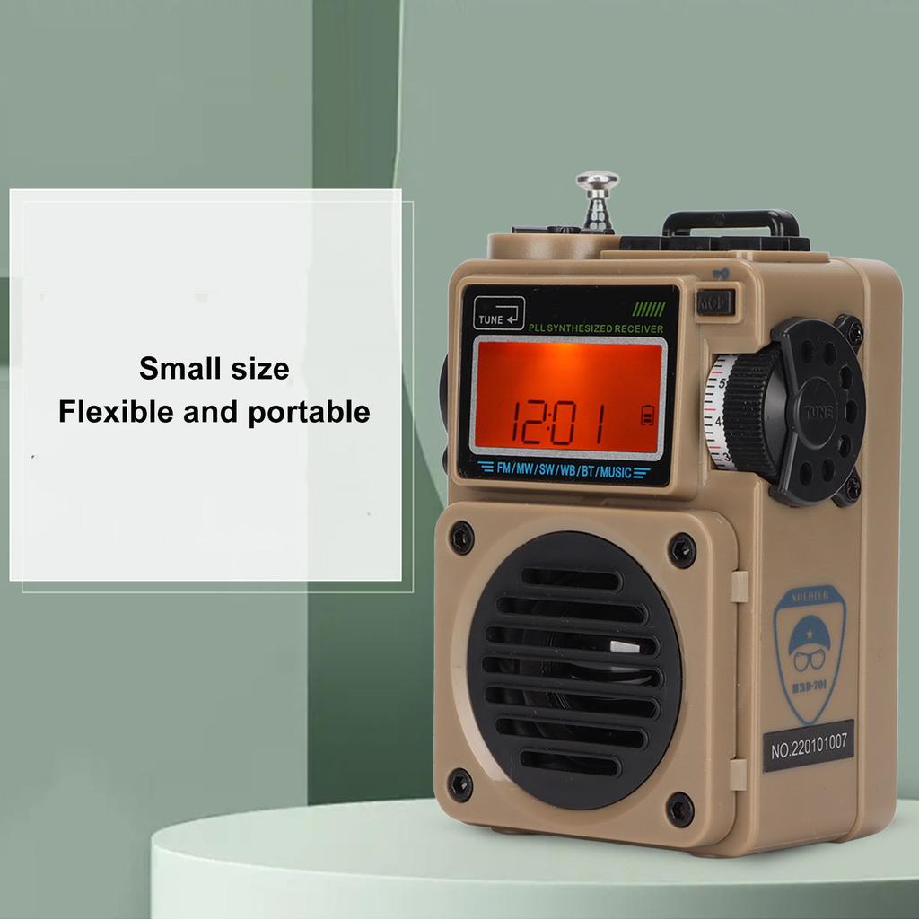HRD‑701 Digital Radio Full Band Timing Support Memory Card Portable   Radio Music Player for Home Outdoor