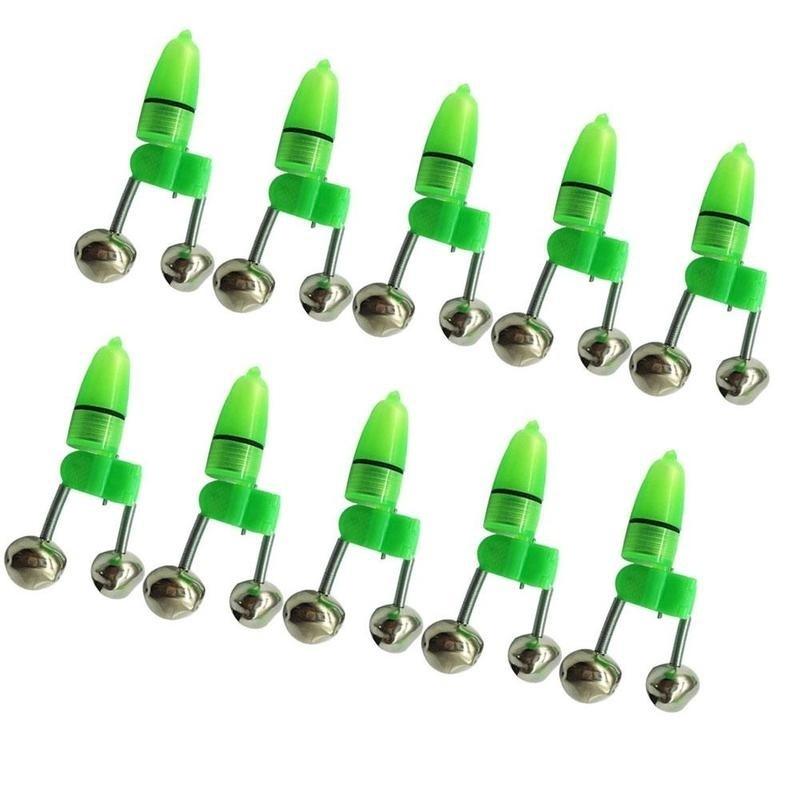 3Pcs LED Light Double Twin Bells Tip Clip On Fish Fishing Rod Bite Alarm