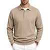 Sweatshirt Polo à Manches Longues Jacquard Lâche pour Homme Casual Automne