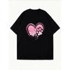 Süßes Herz Pfotenabdruck T-Shirt Weiß Rosa Leopardenmuster Für Freizeitkleidung Und Haustierliebhaber Outfits