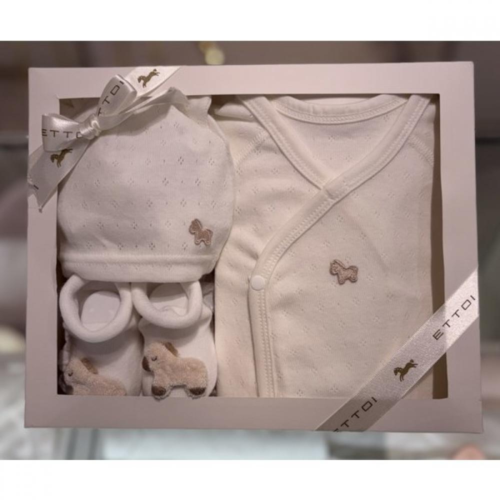 Ettoi Momo Baby Gown X Beanie X Socks Set  07s117101s3 Ivory/3M(3M)