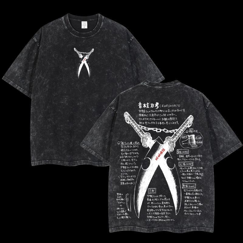 

Manga Demon Slayer Graphic T-shirt Men Women Clothing Uzui Tengen Hip Hop Y2k Washed T Shirt Oversized Short Sleeve Cotton Tees S чёрный