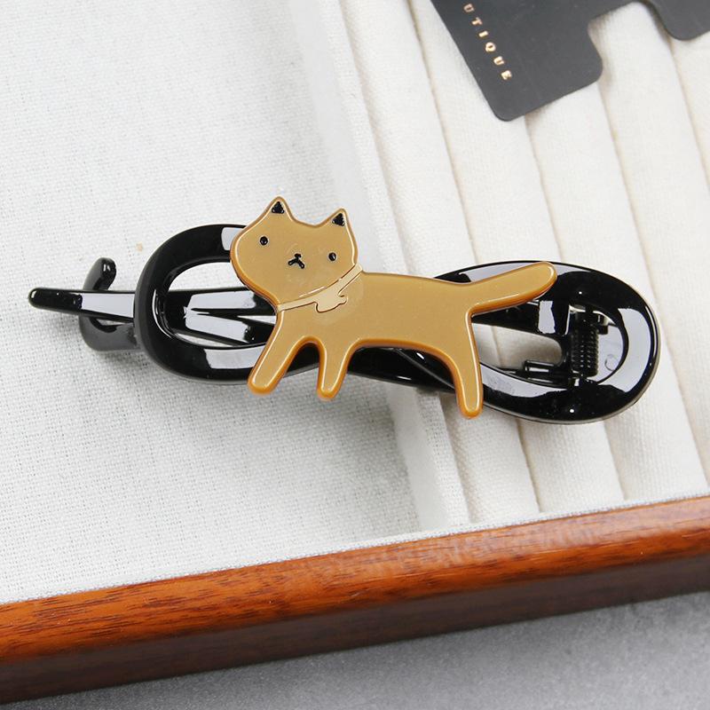 

1pc cute leopard print cat hair clip temperament back of the head large size bun twist clip one word hair card headdress