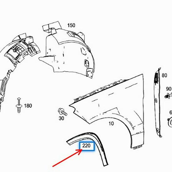 Mercedes-Benz GLE W292 Wheel Arch, Part #2928856522/2928856622