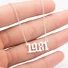 Stainless Steel Date Year Number Necklace Hollowed Personalized Birthday Gifts 1980-1999