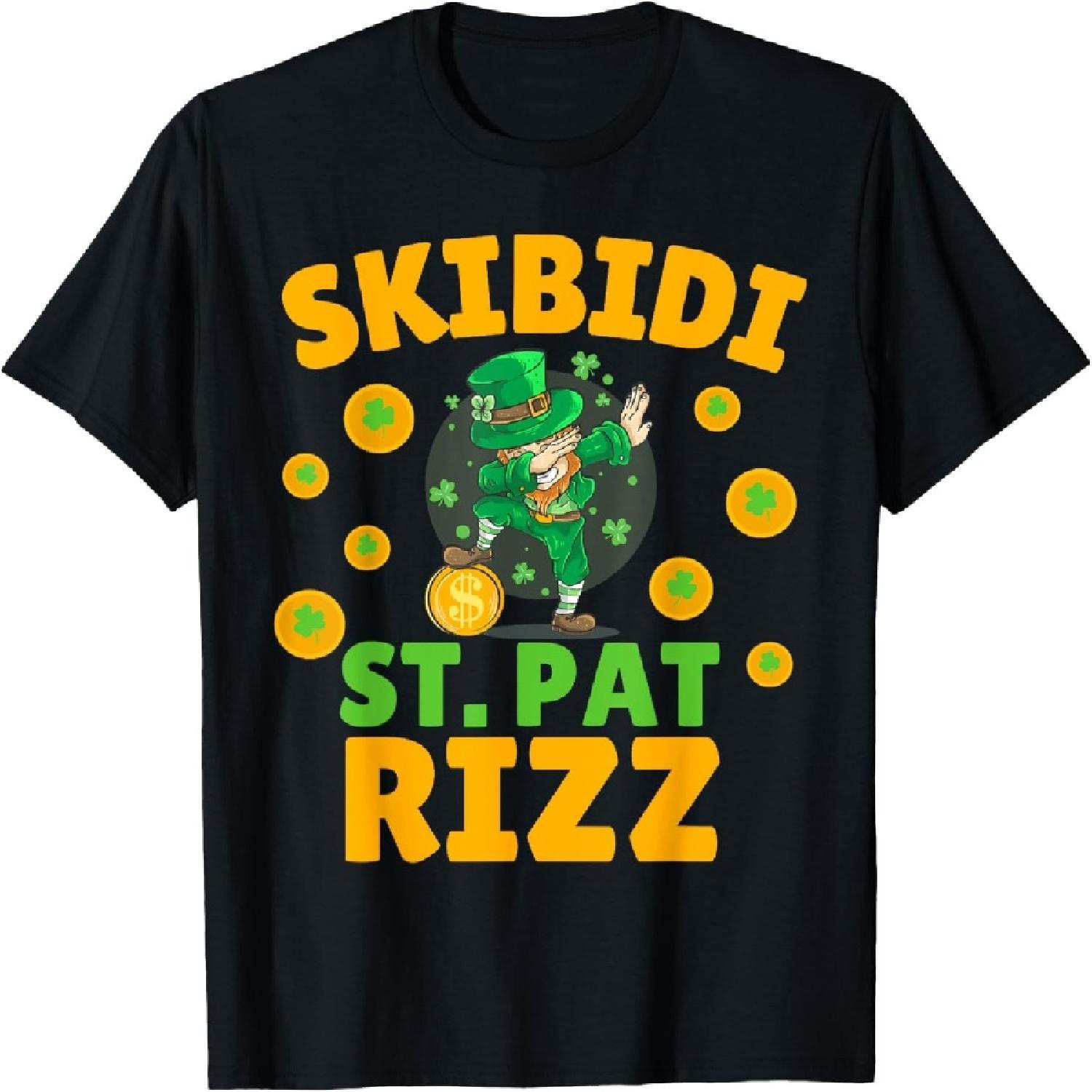 

Funny St Patrick s Day Irish Skibidi St. Pat Rizz T-Shirt XXXXXL чорний