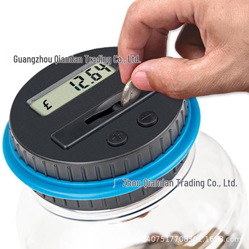 Großes elektronisches Sparschwein für mehrere Währungen für Münzen und Scheine - Dollar, Euro, Taiwan-Dollar