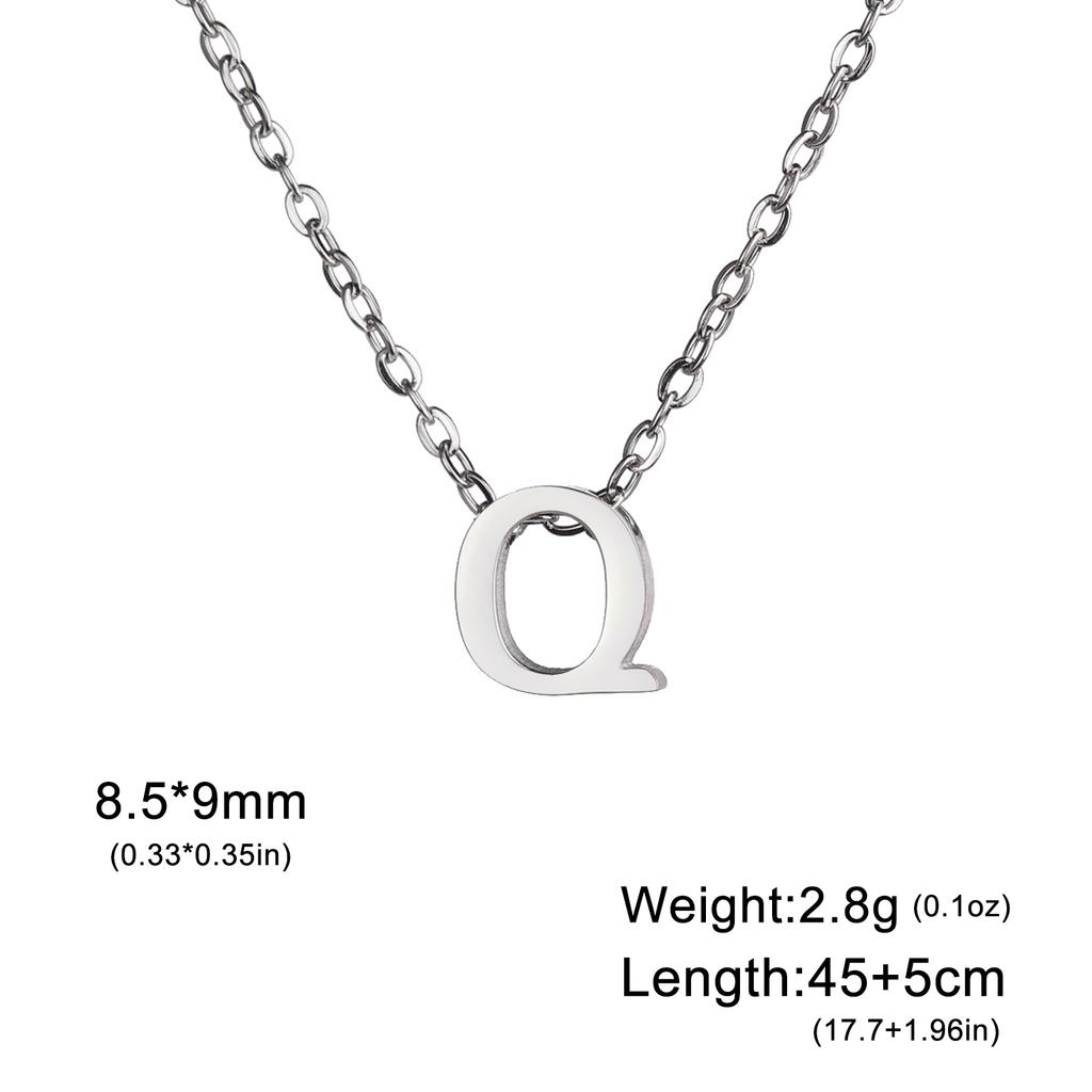 Name Initial Necklace A-Z 26 Letters Pendant Stainless Steel Jewelry Women Men Neck Choker Couple Friend Birthday New Year Gifts