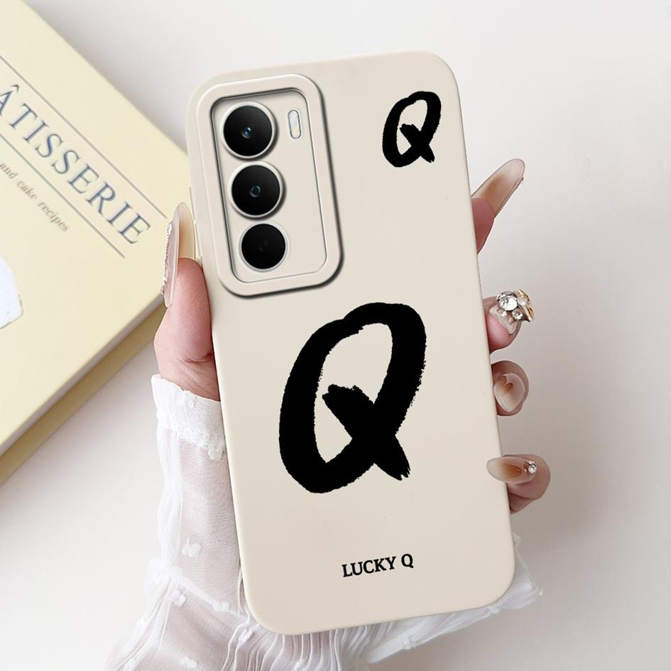 For Realme C71 2025 Case RMX5303 Cover Cute Lucky Initial Letters Soft Silicone Lens Protective Covers For RealmeC71 C 71 Bumper