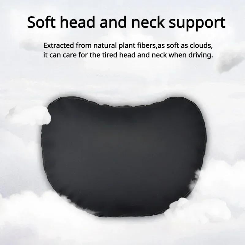 For Tesla Model 3/Y/X/S Car Seat Headrest Neck Pillow Headrest support High-quality leather Seat Protect Cover car accessories