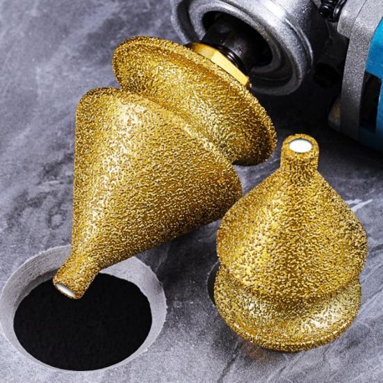 High-density Diamond Abrasive Drill Bit Chamfering for Grinder, 4-in-1 Hole Saw, Beveling Grinding Head Marble Chamfering/Hole Enlarging/Polishing/Arc