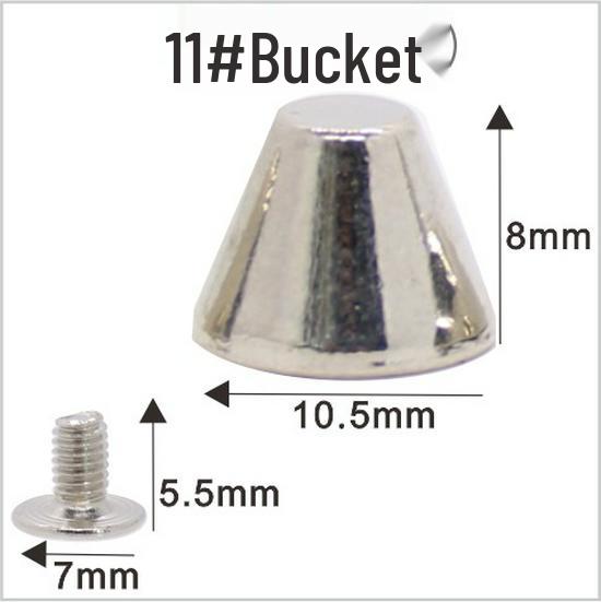 Punk Spike Alloy Bullet Rivet Horn Cone with Base Screw for Apparel, Bags, Shoes