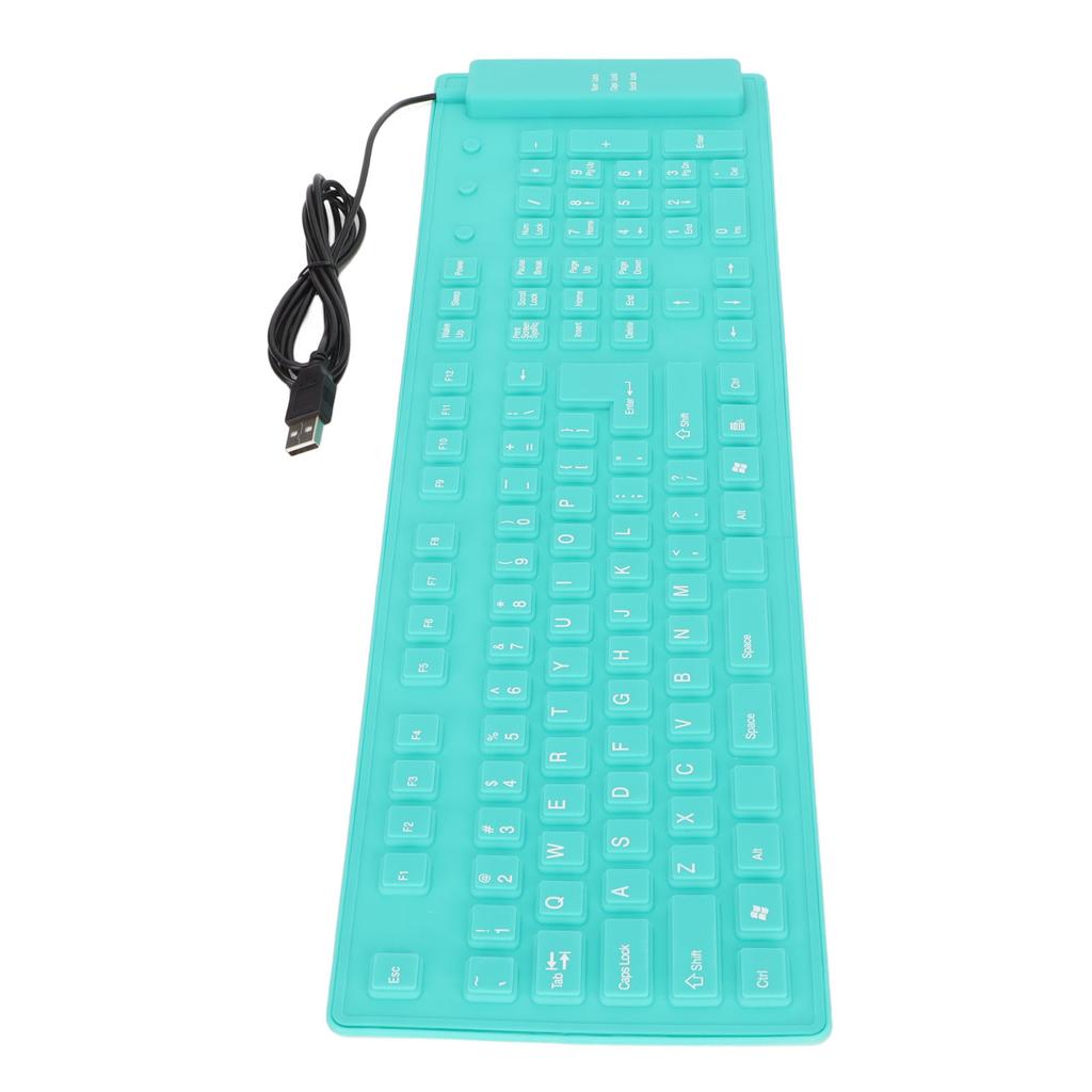 Foldable Silicone Keyboard 108 Keys Silicone Foldable USB Wired Waterproof Mute Typing Full Sealing