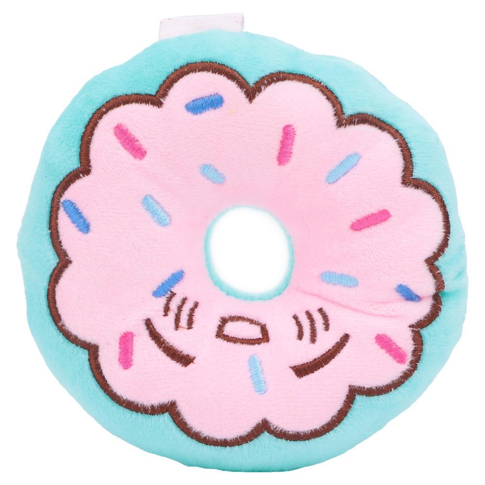 Plush Filled Donut Dog Toy Chew Tough Interactive Dog Chew Toy Squeaky Dog Toy Interactive Play