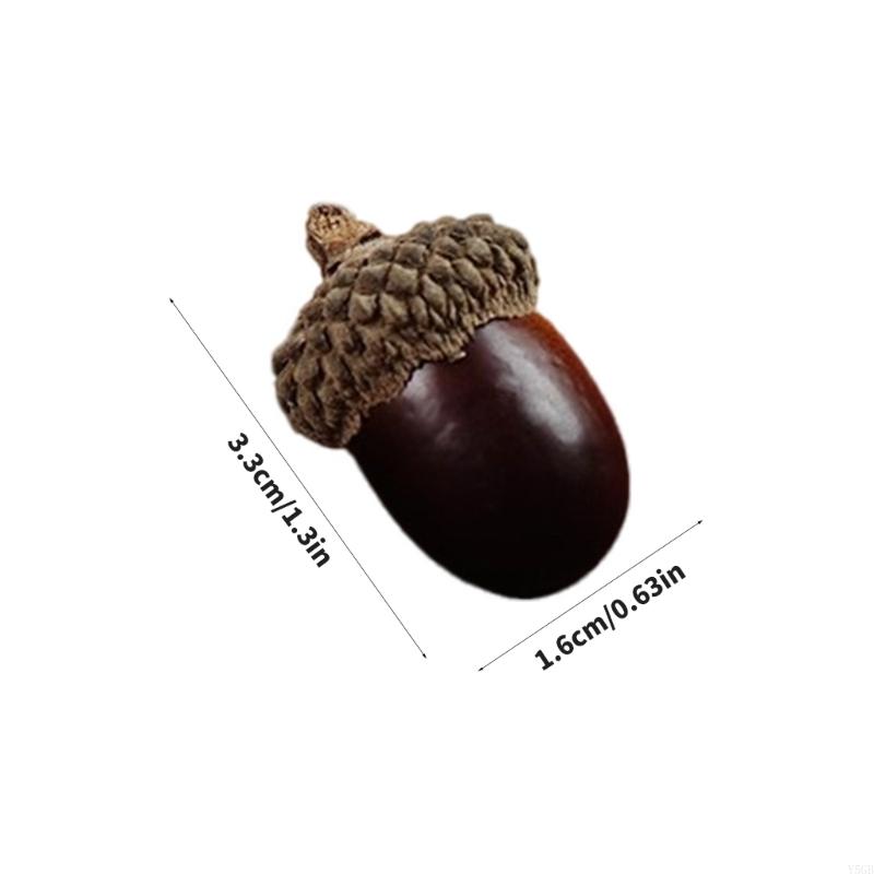 Artificial Nut Decoration Set Brown Textured LDPE Plastic Nut 50 Piece Set for Wreath Projects, Table Styling, Party Scenes Y5GB