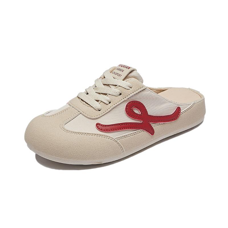 

Platform canvas shoes women s bag head half slippers 2025 new summer casual soft sole heel-free lazy German training shoes 40