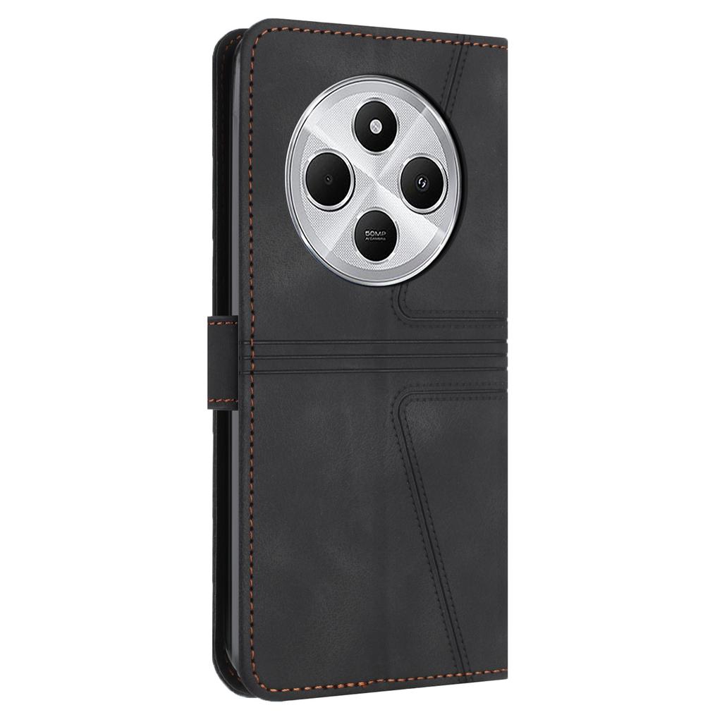 For Xiaomi Poco C75 4G/Redmi 14R 5G/14C 4G Case Triangle Imprinted Anti-Scratch Phone Wallet Cover