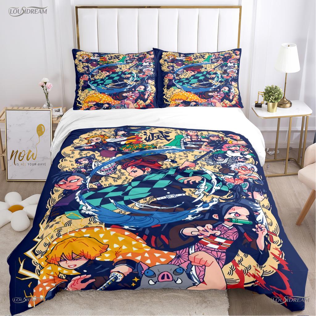 Comforter Cartoon Dedemon-Slayer All Season Comforter Bedding Sets Soft And S Single/Double/Queen/King