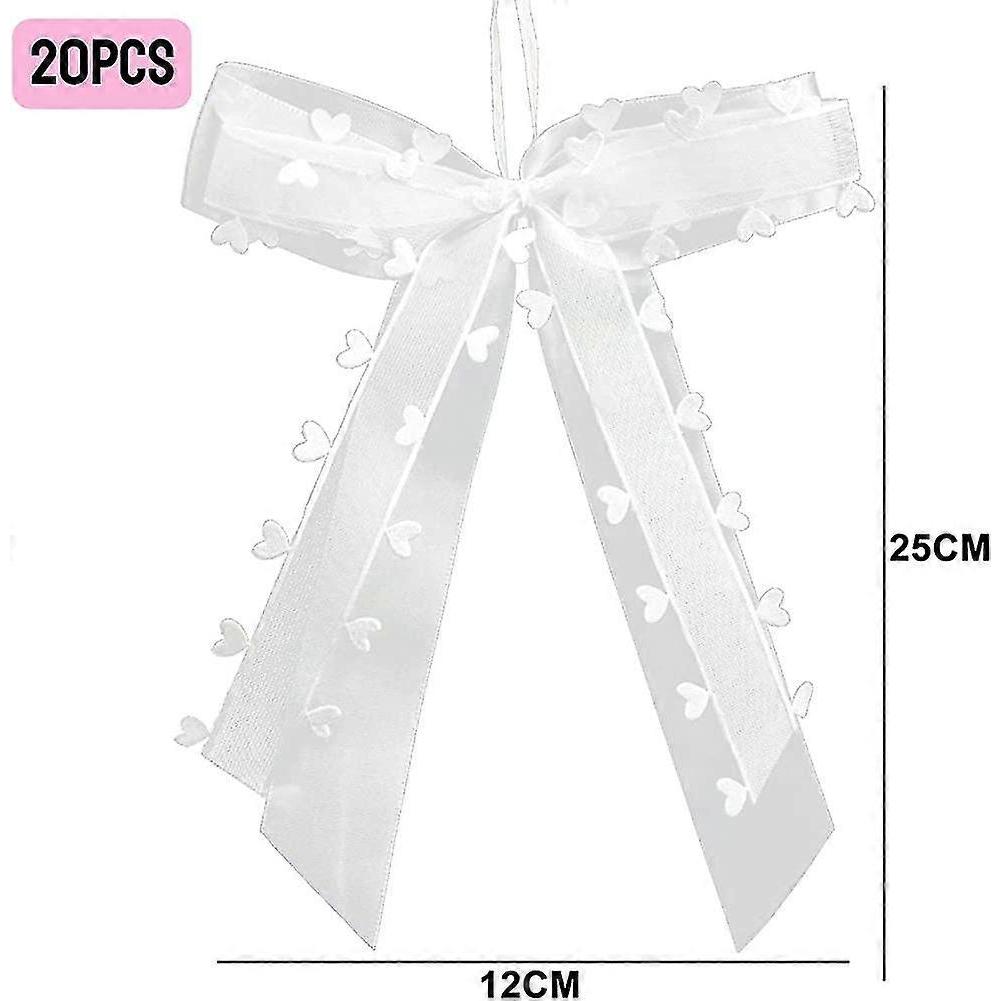 30pcs Wedding Car Bow, White Bow Decoration, Wedding Car Decoration, Wedding