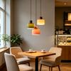 Vintage Colorful Glass Pendant Light E27 Metal Base Hanging Lamp for Dining Room Cafe Bar Decor