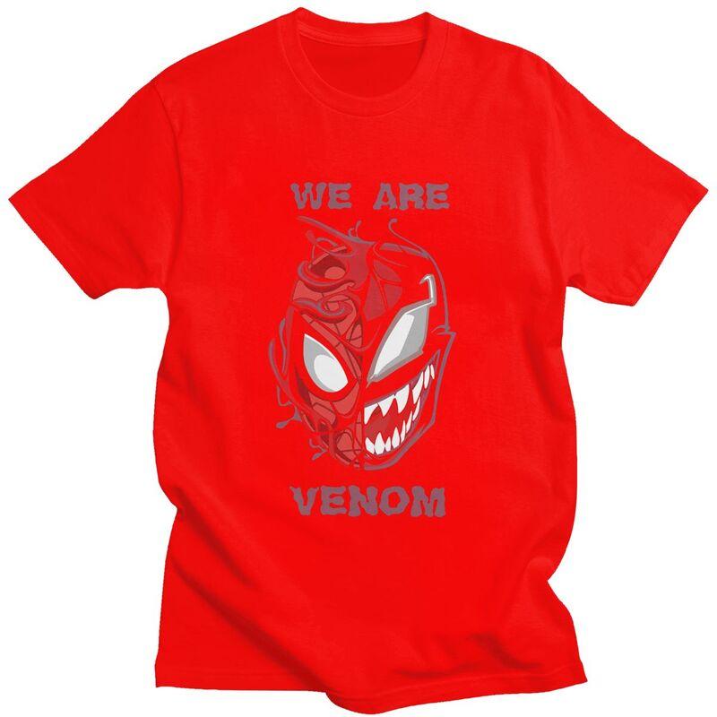 Custom Comic Venom Animes T Shirt for Men 100% Cotton Tshirt Tee T-shirts Slim Fit Clothing