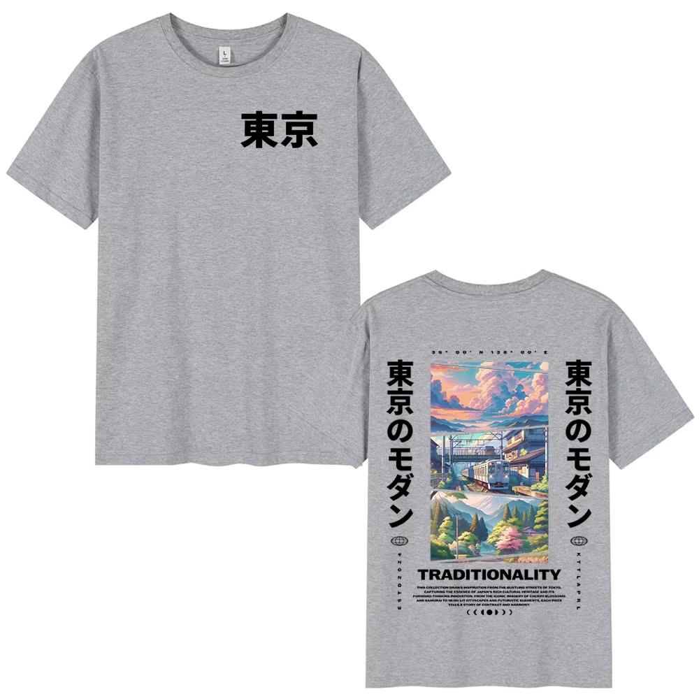 2026 Japanese Tokyo Cherry Blossoms T Shirts Men Women Clothing Short Sleeve Cotton T Shirt Fashion Harajuku T-shirt Streetwear Casual Tee Top