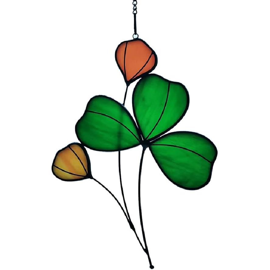 Stained Glass Lotus Flower Window Hanging Sun Catcher Holiday Decoration Window Panels Birthday Gifts for mom,Woman and Friends (Pink)