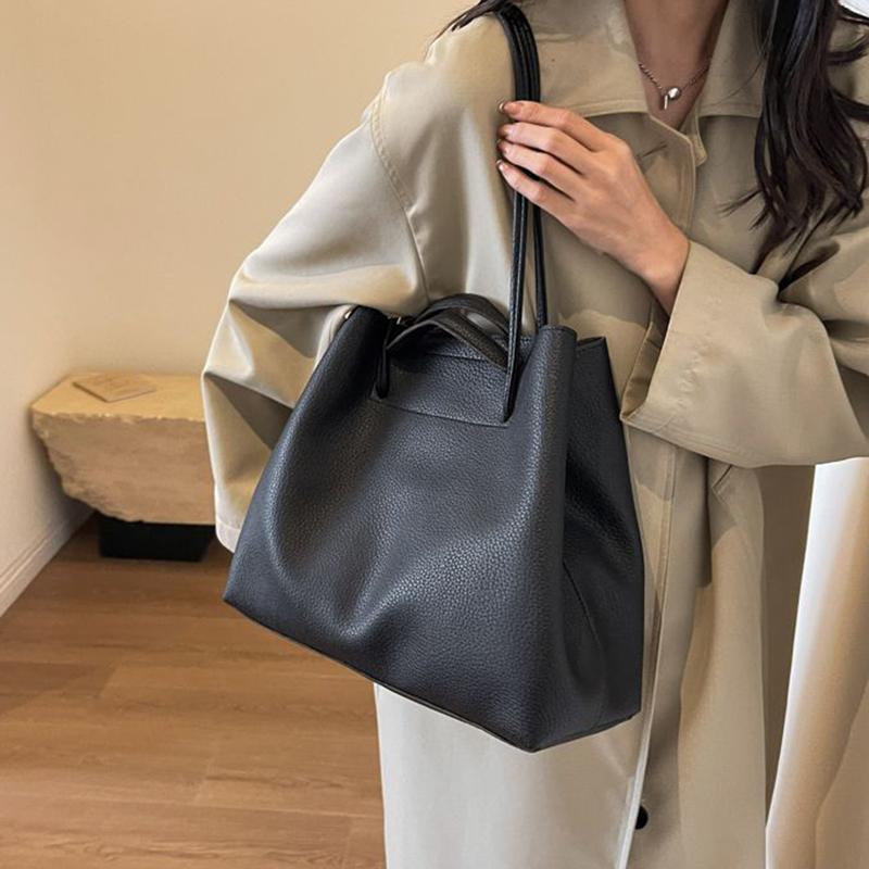 Yogodlns Vysoce kvalitní velkokapacitní taška typu bucket pro ženu, nová módní texturovaná ruční taška přes rameno pro každodenní nošení do práce a z práce, podpažní taška tote