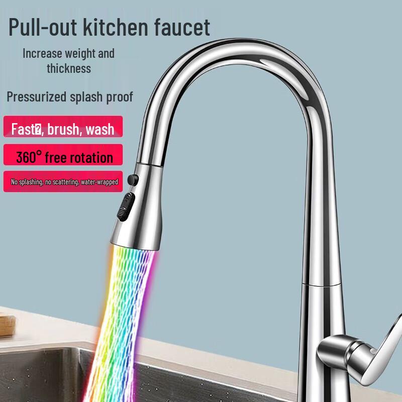 Lindong Luxury Black Pull-Out Kitchen Faucet