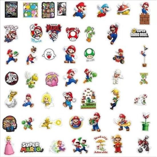 Mario Super Collection Sticker Set Anime Manga Styler 50 Pieces Notebook Kids Waterproof PVC Stickers Character Goods Accessories Popular Gifts DIY