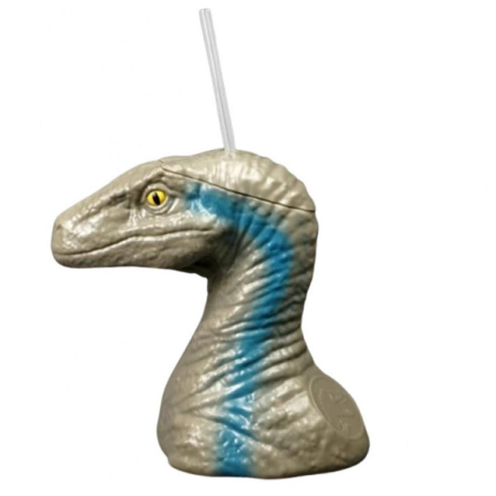 Kreslený kelímek, Dinosauří láhev na vodu Opakovaně použitelný plastový kelímek s kupolovým víčkem a brčkem