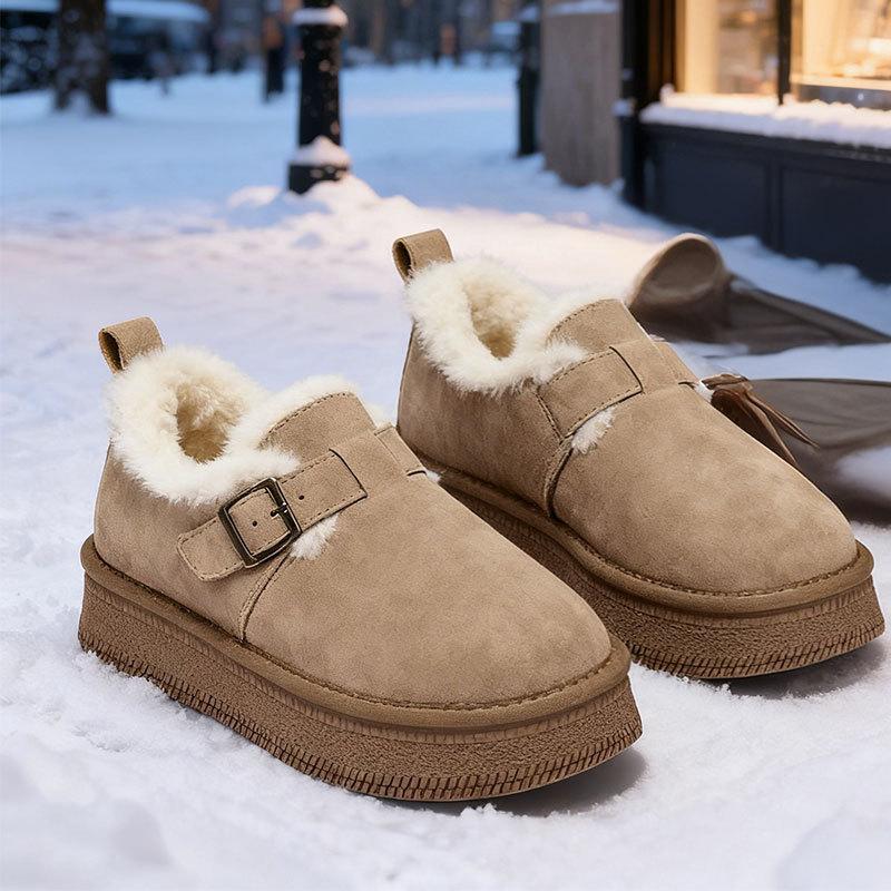 

Женские зимние теплые меховые ботинки большого размера на мягкой подошве, ботильоны до щиколотки с подкладкой, нескользящие спортивные хлопковые ботинки для пеших прогулок 35 хаки