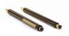 White NQ30K Pen Case with Thick Metal Straight Knock and Double Anodized Lattice Ballpoint Pen Set Snap-closure (3-pack, Black) (T23-NK01W-NQ30KB-B-3)