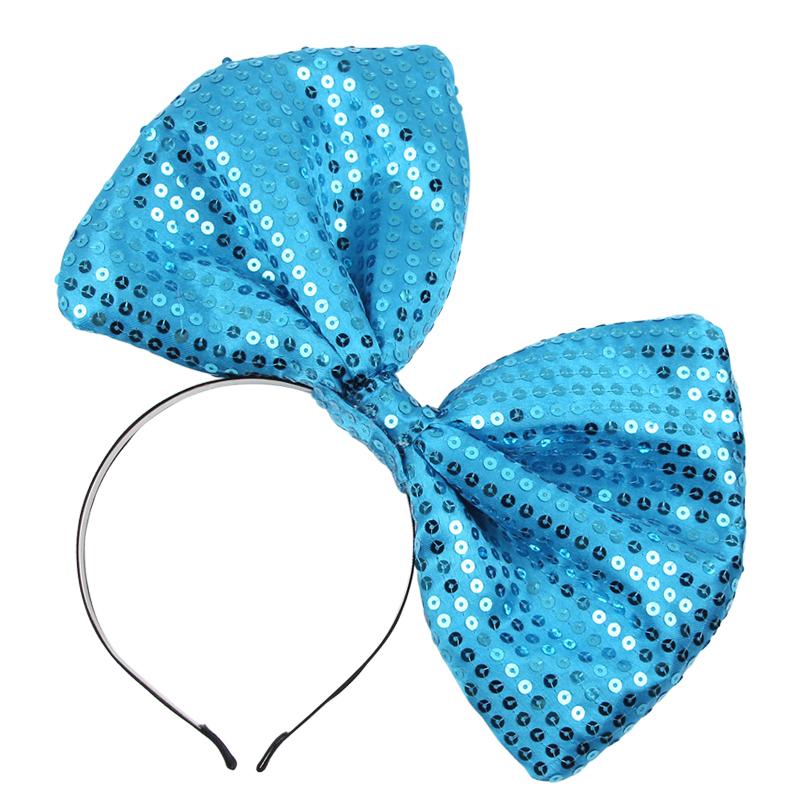 Modna Opaska Syrenka Disney Dziecięca Letnia 7'' Kokarda Metaliczna Duża Kokarda Opaska Nakrycie Głowy Dziewczęca Festiwalowa Imprezowa DIY Akcesoria do Włosów