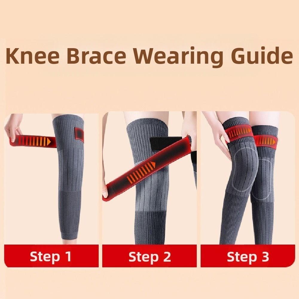 Cold-proof Warm Knee Pads Windproof Elastic Thick Knee Protector with Straps Wraps Leg Thermal Leg Warmers Old Cold Legs
