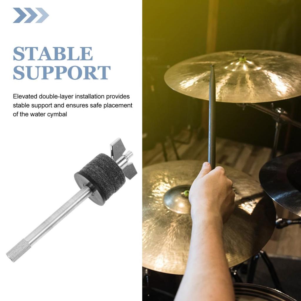 JOINPAYA Cymbal Stacker Long Attachment for Drum Set Percussion, Alloy, Expansion/Additional Stand, Felt, Gray, 14cm, 1pc