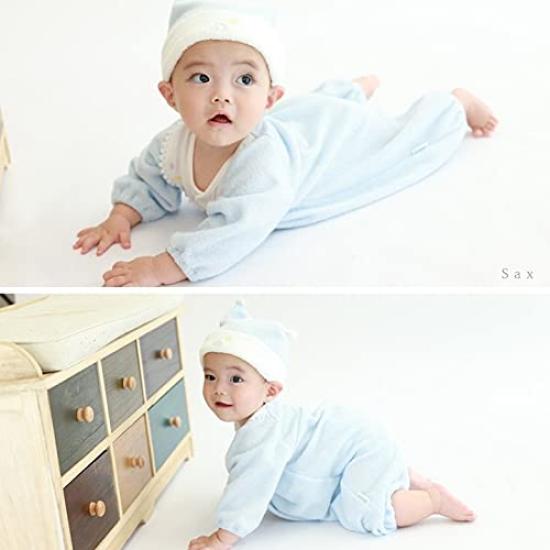 Baby Fashion Softly Twisted Cotton Cloud Saxe Blue Romper, Pile, Two-Way Dressall, Pattern, 785003,
