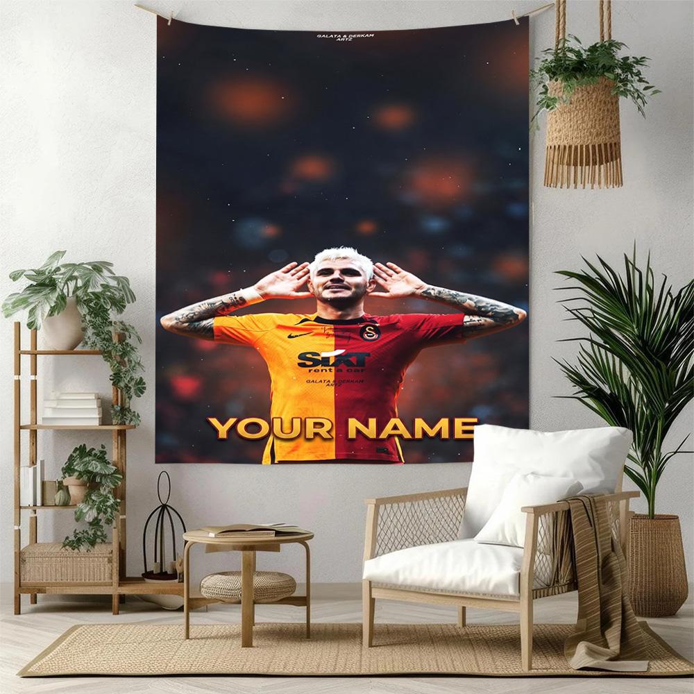 Galatasaray Vlastní Jméno Nástěnná Dekorace Gobelín Umění Pro Památku Domácího Mazlíčka Narozeniny Svatba Večírek Pozadí Rodinný Dárek