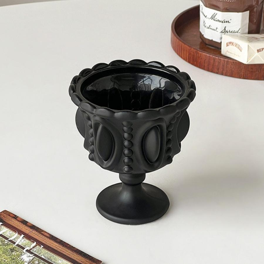 Dessert Cups Glasses High Footed Cups Palace Style Home Decor Nordic Relief Drinkware Ice Cream Bird's Nest Cups Cake Containers