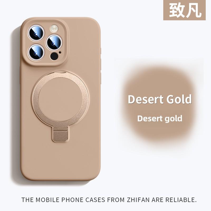 Magnetic Adsorption Liquid Silicone Case with Stand for Apple 16 Pro Max, Shockproof Full Cover for iPhone 15 13 PM