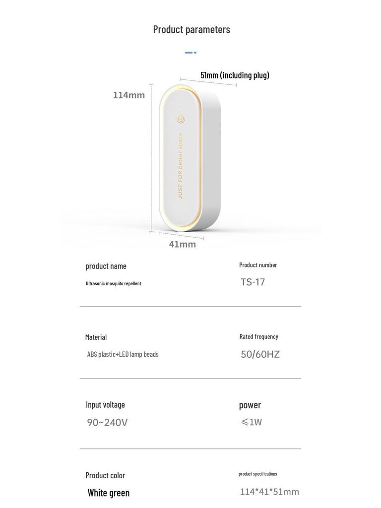 Ultrasonic Mosquito & Mite Repellent Night Light for Home & Baby