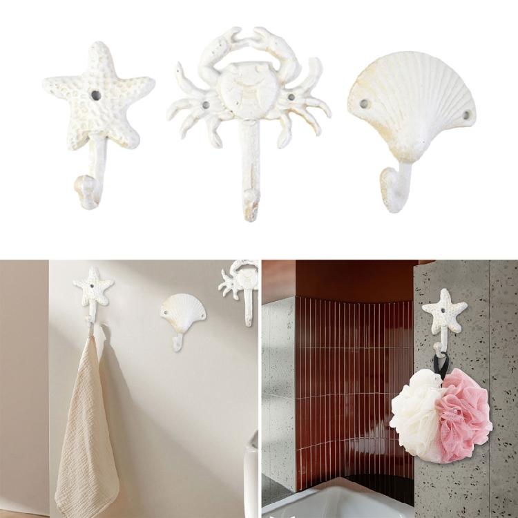 Rustics Nauticals Wall Hook Iron Construction Elegant White Finish for Home Organization