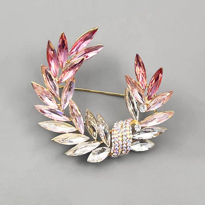 Crystal Wheat Ear Brooch, High-end Women's Delicate Brooch, Retro High-end Style, Suit Coat Accessory Pin