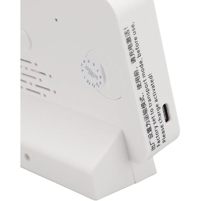 Projection Digital Alarm Clock for Bedrooms USB Rechargeable White Light Snooze Function Adjustable Brightness LED Mirror Digital Alarm Clock (White