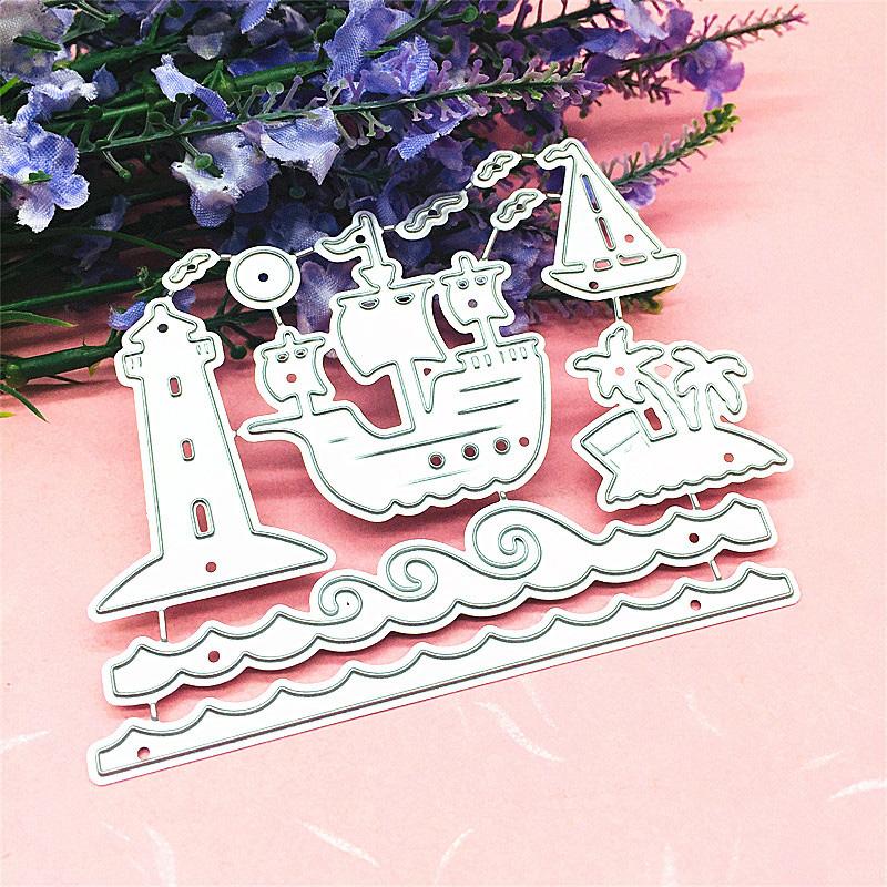 

Парусный маяк, езда на ветру и волнах, счастливый узор, скрапбукинг, ремесло, штамп, 3D DIY, изготовление фестивальных карт серебряный