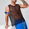 Men's Fashion Muscle Pullover Loose Hollow Eye-catching Mesh Shirt Casual Sexy Men's Vest